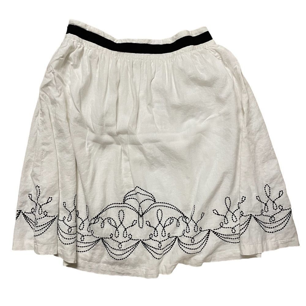 Hillard & Hanson ~ White Linen Blend A-line Skirt ~ size 12